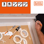 BLACK+DECKER Ecset készlet kör alakú fejjel 3db (16-12-8mm) minden festékhez, fa nyél thumbnail 2