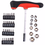 KINZO Csavarhúzó szett 37db-os bit és dugókulcsfejekkel T-nyelű csavarhúzóval  thumbnail 1