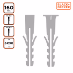 BLACK+DECKER Tipli készlet 6x30mm 160db (BXCHSF7002) thumbnail 2