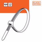 BLACK+DECKER Kábelkötegelő 100db 2,5x100mm fehér thumbnail 1