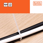 BLACK+DECKER Kábelkötegelő 100db 2,5x200mm fehér (BXCHSF7091) thumbnail 1