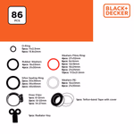 BLACK+DECKER Tömítés szett teflonszalaggal, 86db-os műanyag dobozban(BXCHSF7058) thumbnail 3