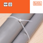 BLACK+DECKER Kábelkötegelő 100db 3.6x300mm fehér (BXCHSF7096) thumbnail 2