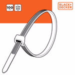 BLACK+DECKER Kábelkötegelő 100db 3.6x300mm fehér (BXCHSF7096) thumbnail 1