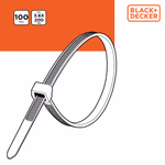 BLACK+DECKER Kábelkötegelő 100db 3.6x200mm fehér (BXCHSF7090) thumbnail 1
