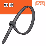 BLACK+DECKER Kábelkötegelő 100db 3,6x200mm fekete (BXCHSF7097) thumbnail 1