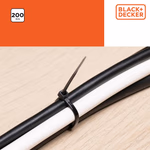 BLACK+DECKER Kábelkötegelő 200db 4 méret /fekete (BXCHSF7100) thumbnail 2