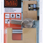 BLACK+DECKER sárgaréz tömblakat, 70mm, 3db kulccsal 2,3x14,7x19,2cm 415gr thumbnail 5