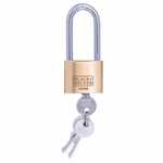 BLACK+DECKER Sárgaréz lakat, hosszított kengyellel, 45mm, 3db kulccsal 2,3x9,7x19,2cm 181gr thumbnail 2