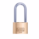 BLACK+DECKER Sárgaréz lakat, hosszított kengyellel, 50mm, 3db kulccsal 2,4x14,7x19,2cm 311gr thumbnail 1