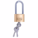 BLACK+DECKER Sárgaréz lakat, hosszított kengyellel, 50mm, 3db kulccsal 2,4x14,7x19,2cm 311gr thumbnail 2