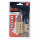 BLACK+DECKER számzáras sárgaréz lakat, 4 számjegyű 40mm 2,2x9,7x19,2cm 234gr thumbnail 3