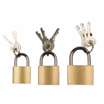 KINZO acél lakat-szett, normál kengyellel 25-30-40mm, 3*3db kulccsal thumbnail 1