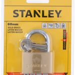 STANLEY Sárgaréz lakat, normál kengyellel 60mm, 3db kulccsal 383gr (S742-033) thumbnail 4