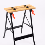 KINZO Munkapad 56x62x76cm ALU+FA összecsukható, anyagbefogóval thumbnail 1