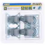 KINZO Bútorgörgő szett 4db, fém váz, TPU kerék, max 30kg/kerék thumbnail 2