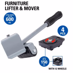 KINZO Bútormozgató szett 4x4 kerék és kerekes emelőrúd, max 600kg thumbnail 1