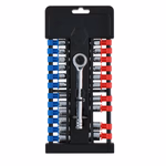 KINZO Racsnis dugókulcs szett 24db-os 1/4"  thumbnail 2