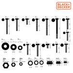 BLACK+DECKER Csavar, alátét és anyacsavar szett 450db-os thumbnail 2