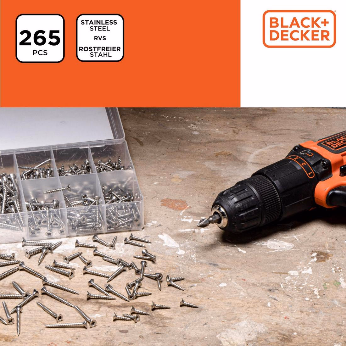 BLACK+DECKER Csavarszett (facsavar) 332db-os, pvc tartóban - Image 1 of 3