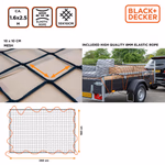 BLACK+DECKER utánfutó háló 1,6x2,5m 1kg zipzáras táskában thumbnail 1