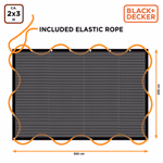 BLACK+DECKER utánfutó háló 2x3m 1,4kg zipzáras táskában thumbnail 1