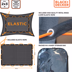 BLACK+DECKER utánfutó háló 2x3m 1,4kg zipzáras táskában thumbnail 6