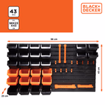 BLACK+DECKER Tároló doboz szett 43 darabos falra/asztalra 98x23x43cm thumbnail 1