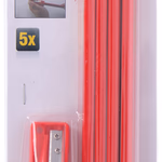KINZO Ácsceruza készlet hegyezővel 5db