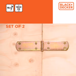 BLACK+DECKER Ajtópánt 2db, 16db csavarral 19,5x3,5x0,2cm 258gr acél (BXCHSF7071) thumbnail 2
