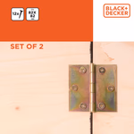 BLACK+DECKER Ajtópánt 2db, 12db csavarral 8,2x8,2x0,12cm 180gr acél (BXCHSF7071) thumbnail 2
