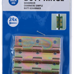 KINZO Ajtópánt 4db, 24db csavarral 6,4x3,4cm 27gr fém