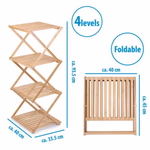 ALPINA Tároló polc bambusz összecsukható 4 szintes 40x33x93cm  thumbnail 2