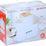 ALPINA Konyhai főzőeszköz és kés tároló 26x12x21cm, műa+bambusz thumbnail 1