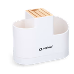 ALPINA Konyhai főzőeszköz és kés tároló 26x12x21cm, műa+bambusz thumbnail 3