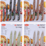 ALPINA 5 darabos késkészlet 32/31,5/23,5/19cm acél, 4 színben