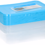 Tárolódoboz 10db+tető 600ml 17x11,5x5,2cm, műanyag