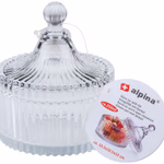 ALPINA Tároló üveg fedéllel 10,5x10,5x12cm 250ml 