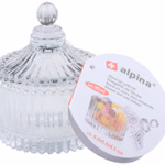 ALPINA Tároló üveg fedéllel 6.8x6.8x90cm 85ml