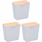 ALPINA Tárolódoboz 3 darab, 1L 13,5x13x8cm, műanyag, bambusz tetővel  thumbnail 2