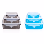 ALPINA Tároló doboz műanyag, flexibilis szilikon tetővel, 3 darabos szett 170ml/450ml/850ml, 2 színben  thumbnail 2