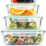 ALPINA Tároló edény 4 darabos szett 370/640/1050/1520ml üveg, műanyag tetővel  thumbnail 5