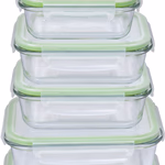 ALPINA tároló edény, 6db 2x370/640/1050ml, üveg műa. Tetővel thumbnail 2