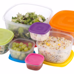 Ételtartó szett 7db-os tetővel műanyag, négyzet forma thumbnail 1