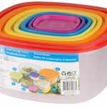 Ételtartó szett 7db-os tetővel műanyag, négyzet forma thumbnail 2