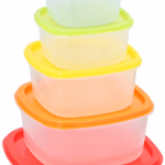 Ételtartó szett 7db-os tetővel műanyag, négyzet forma thumbnail 3