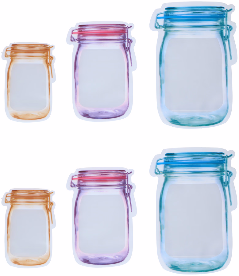 ALPINA Tároló zacskó visszazárható, csatos üveg mintájú, 6 darabos 150ml/400ml/750ml - Image 1 of 3