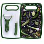 ALPINA Hámozó szett 3 részes (26x16cm-es vágódeszka, kerámia kés + hámozó) 3 féle  thumbnail 4