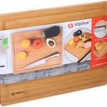 ALPINA bambusz vágódeszka konyhapulton túlnyúló 45x35x3,6cm 