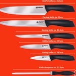 ALPINA kés-élező-vágódeszka 8 részes szett, rozsdamentes acél thumbnail 4